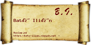 Bató Ilián névjegykártya